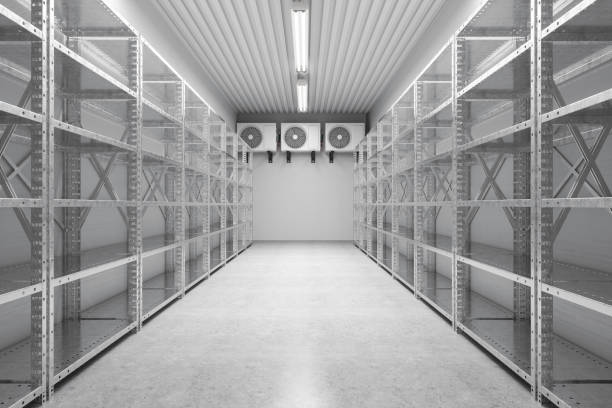 empty refrigeration chamber for foods, meats, fruits or vegetables